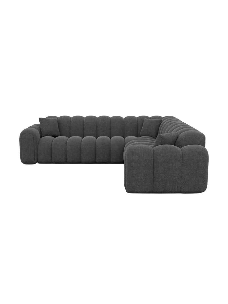 
5-Sitzer Design Ecksofa „Casamira“ mit Strukturstoff-Bezug - Strukturstoff Anthrazit