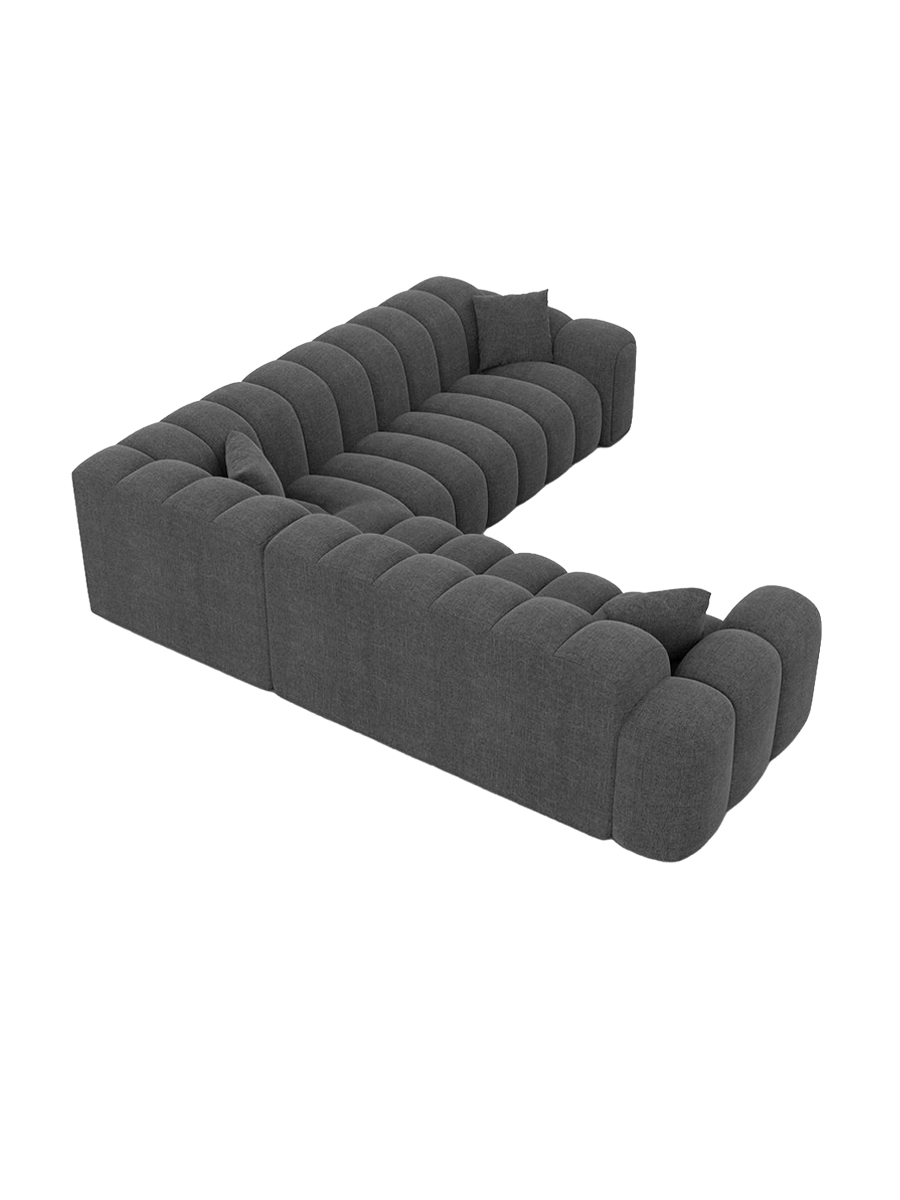 
5-Sitzer Design Ecksofa „Casamira“ mit Strukturstoff-Bezug - Strukturstoff Anthrazit