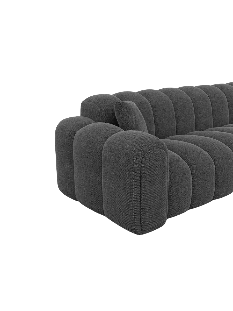 
5-Sitzer Design Ecksofa „Casamira“ mit Strukturstoff-Bezug - Strukturstoff Anthrazit