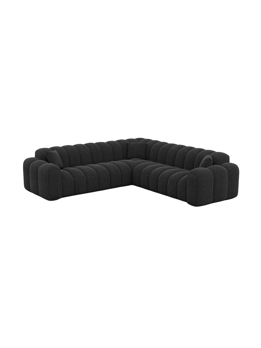 
5-Sitzer Design Ecksofa „Casamira“ mit Strukturstoff-Bezug - Strukturstoff Anthrazit