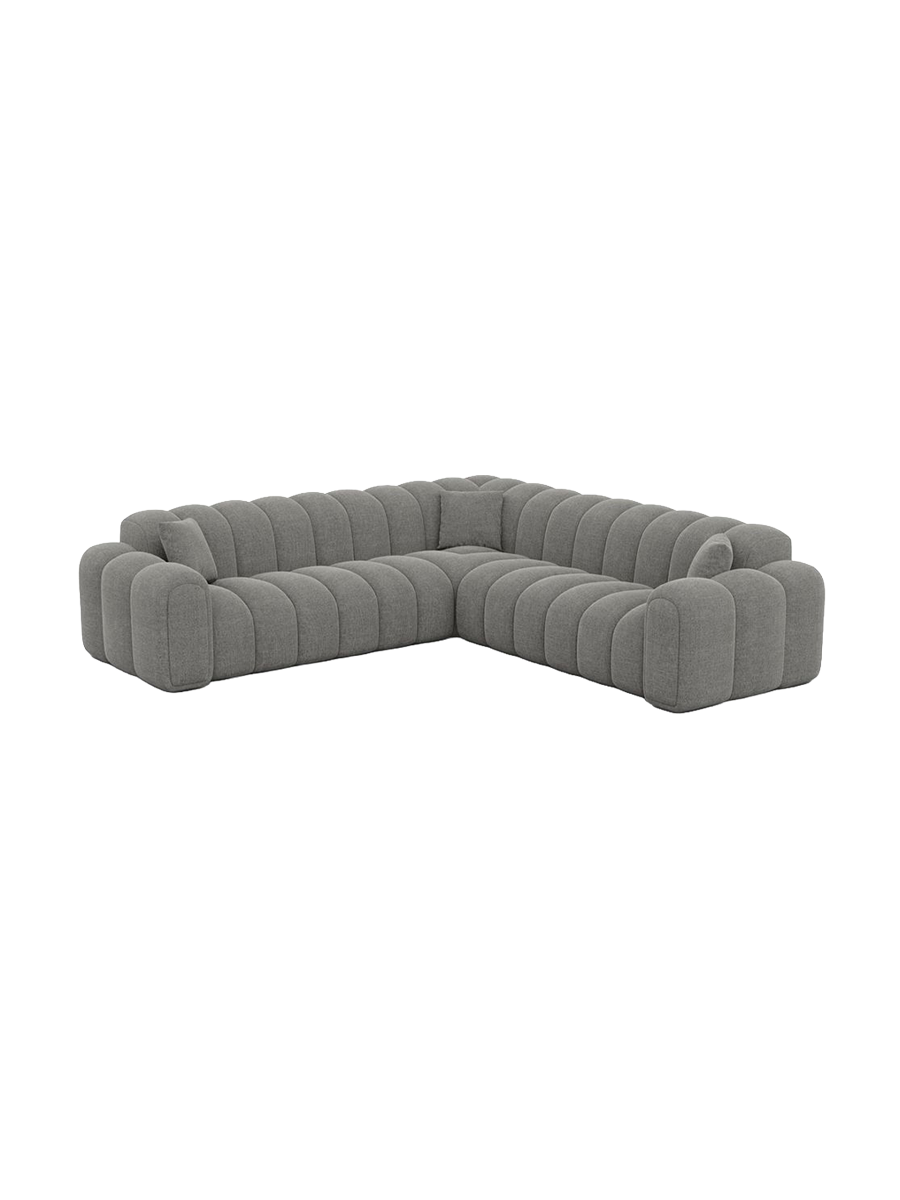 
5-Sitzer Design Ecksofa „Casamira“ mit Strukturstoff-Bezug - Strukturstoff Anthrazit