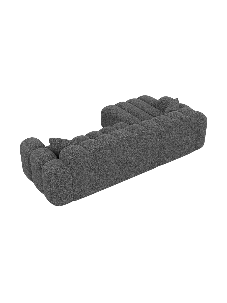 
4-Sitzer Design Ecksofa „Casamira“ mit Bouclé-Bezug - Bouclé Graphit / Eckteil links