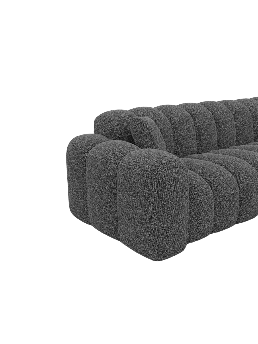 
4-Sitzer Design Ecksofa „Casamira“ mit Bouclé-Bezug - Bouclé Graphit / Eckteil links