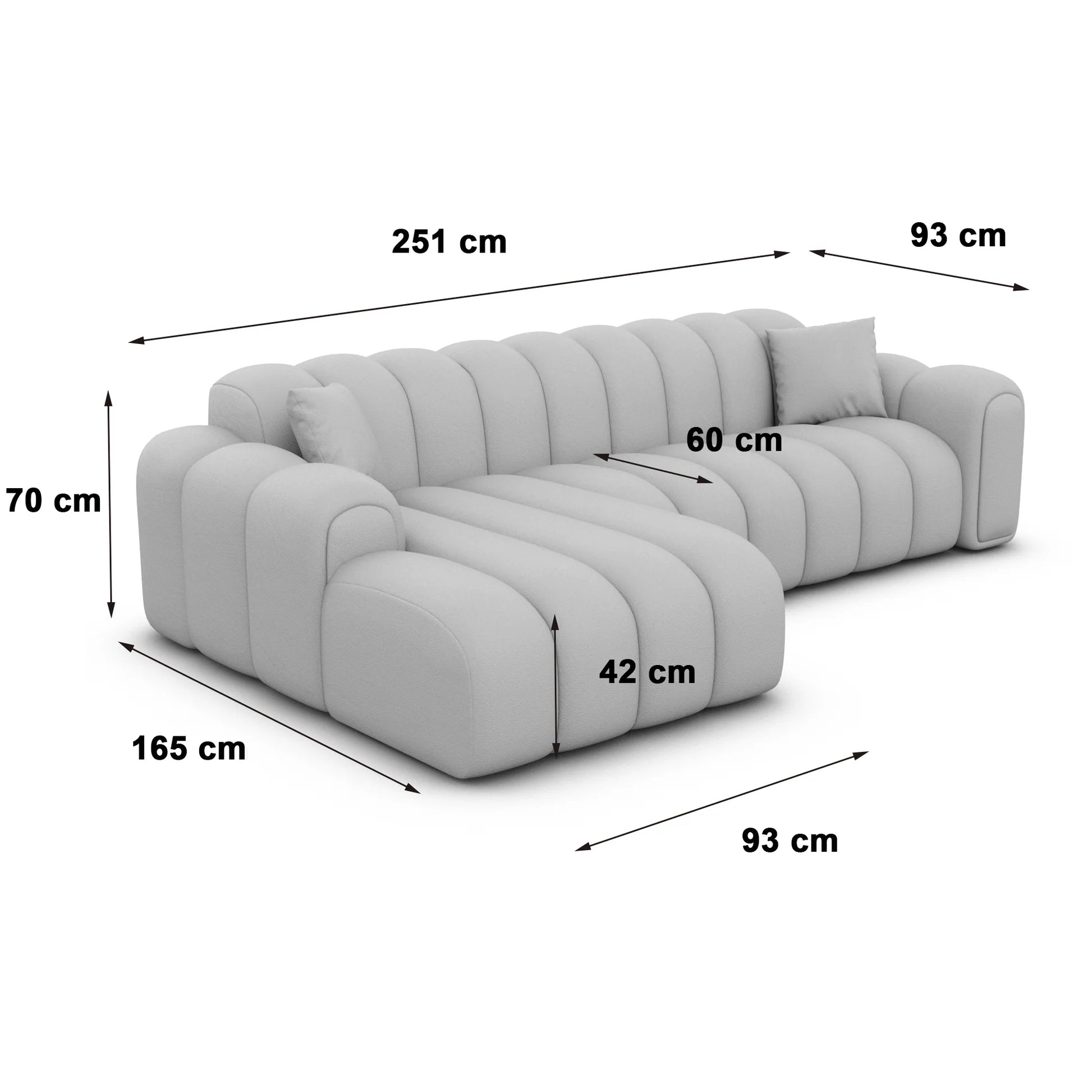 
4-Sitzer Design Ecksofa „Casamira“ mit Bouclé-Bezug - Bouclé Graphit / Eckteil links