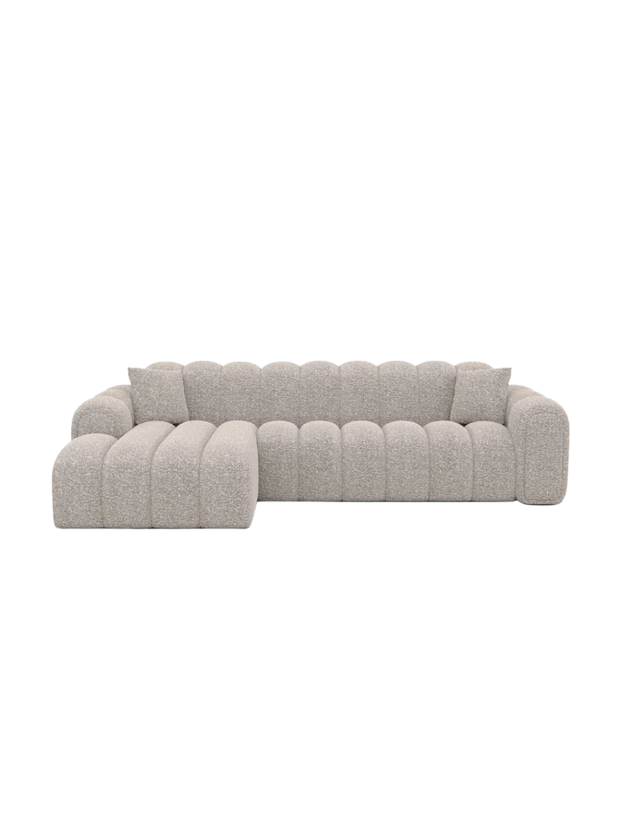 
4-Sitzer Design Ecksofa „Casamira“ mit Bouclé-Bezug - Bouclé Graphit / Eckteil links
