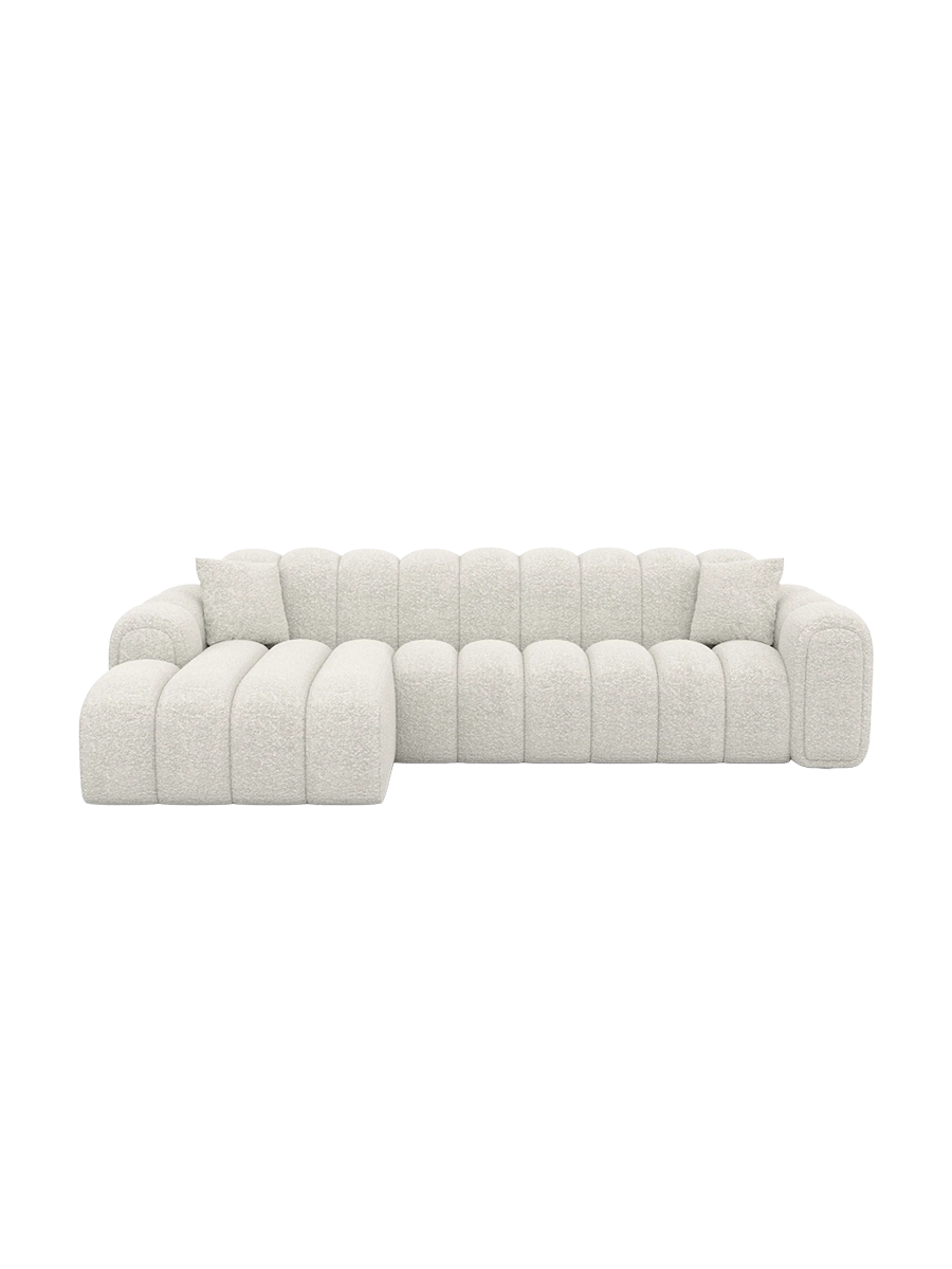 
4-Sitzer Design Ecksofa „Casamira“ mit Bouclé-Bezug - Bouclé Graphit / Eckteil links