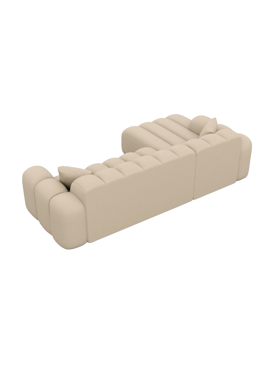 
4-Sitzer Design Echtleder Ecksofa „Casamira“ - Echtleder Beige / Eckteil links