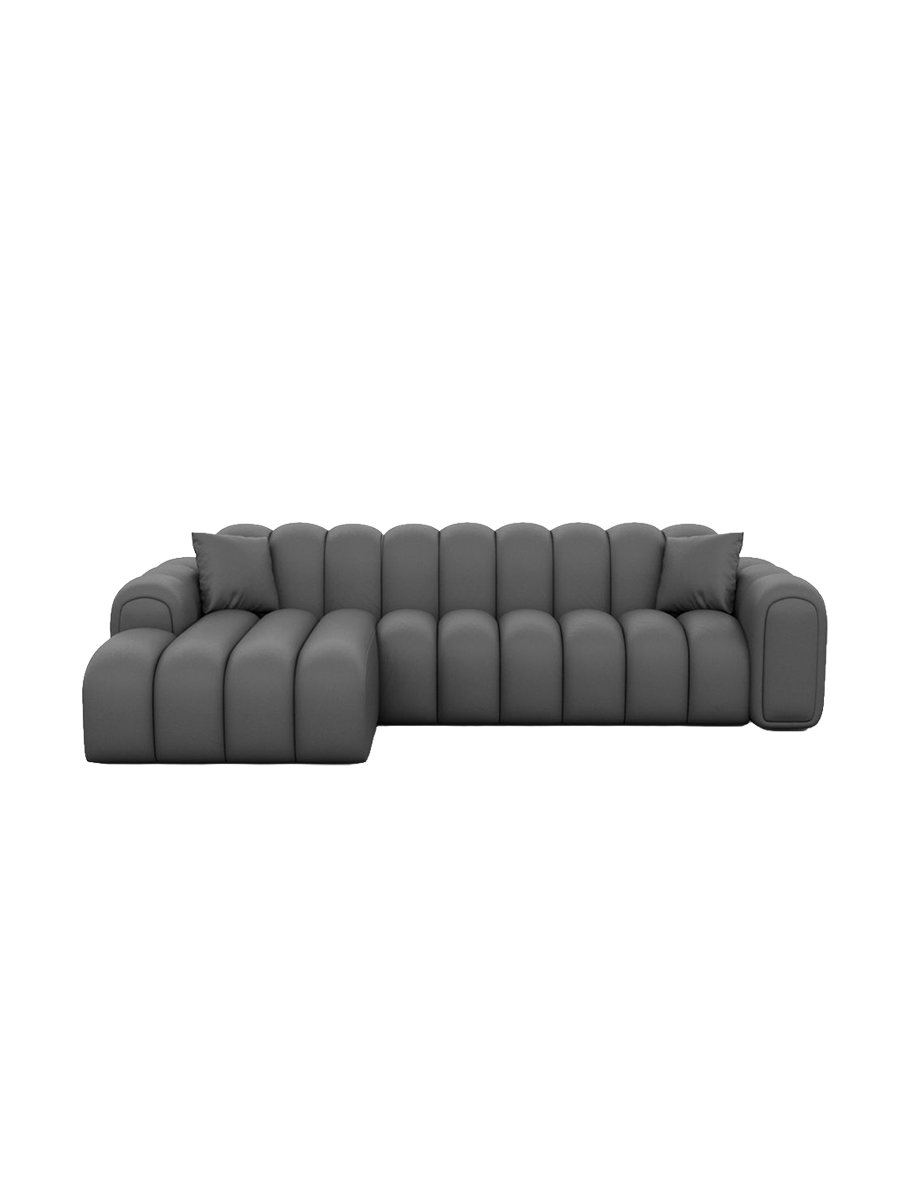 
4-Sitzer Design Echtleder Ecksofa „Casamira“ - Echtleder Beige / Eckteil links