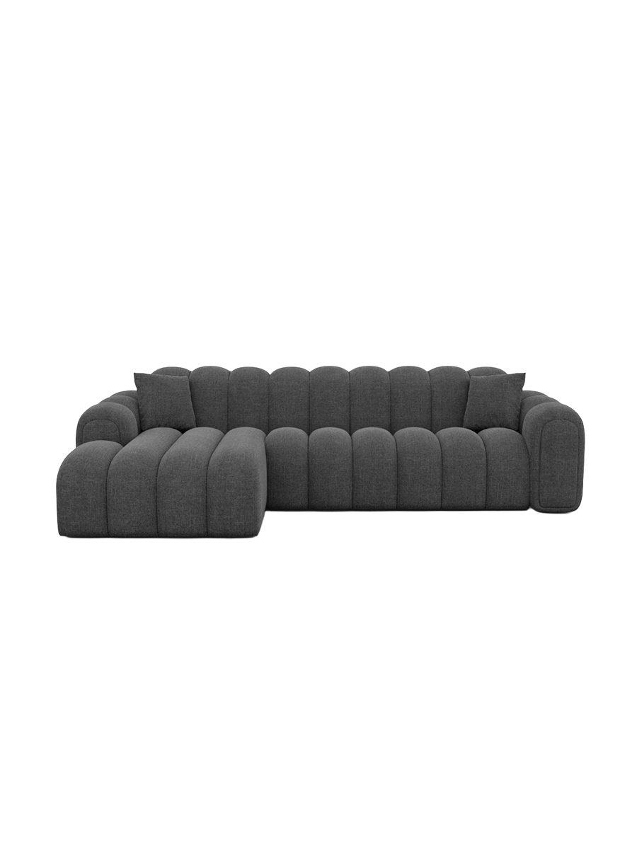 
4-Sitzer Design Ecksofa „Casamira“ mit Strukturstoff-Bezug - Strukturstoff Anthrazit / Eckteil links