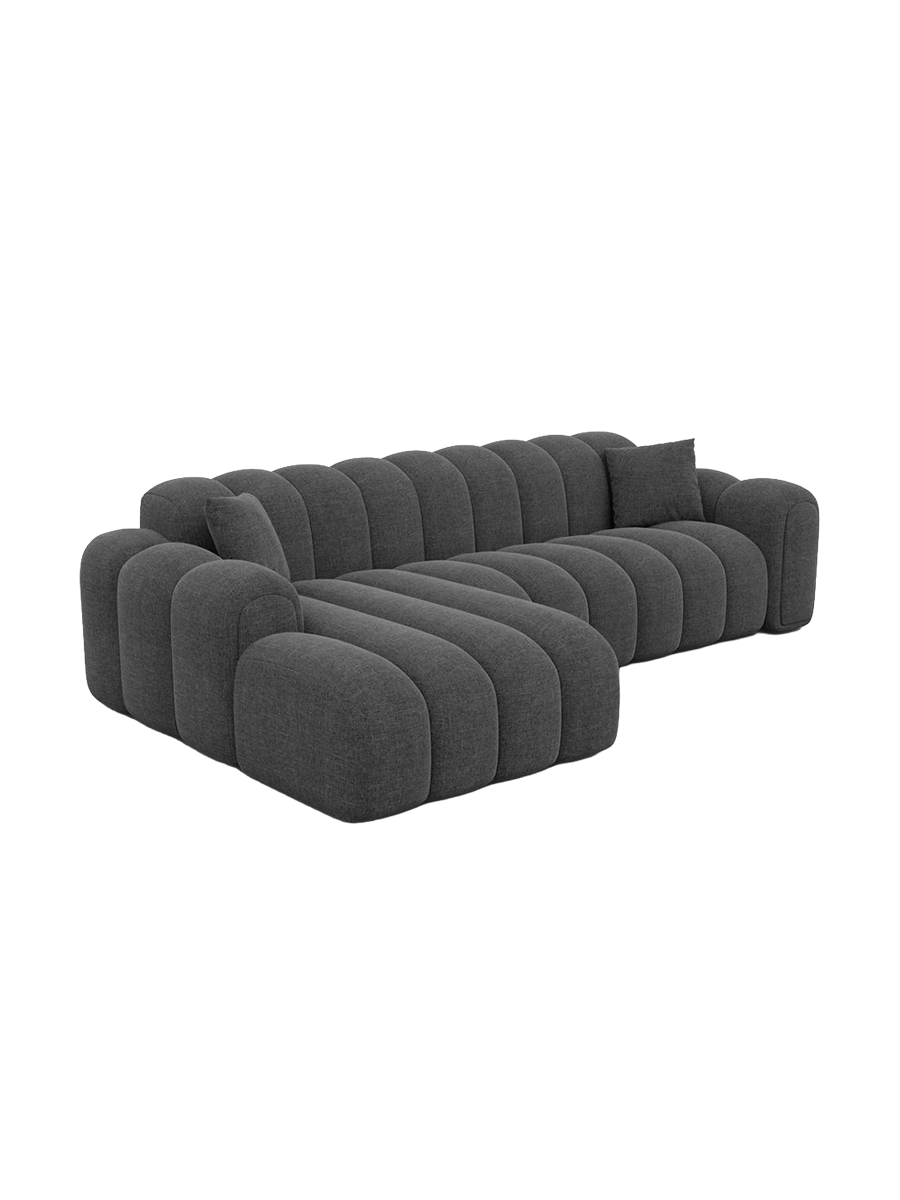 
4-Sitzer Design Ecksofa „Casamira“ mit Strukturstoff-Bezug - Strukturstoff Anthrazit / Eckteil links
