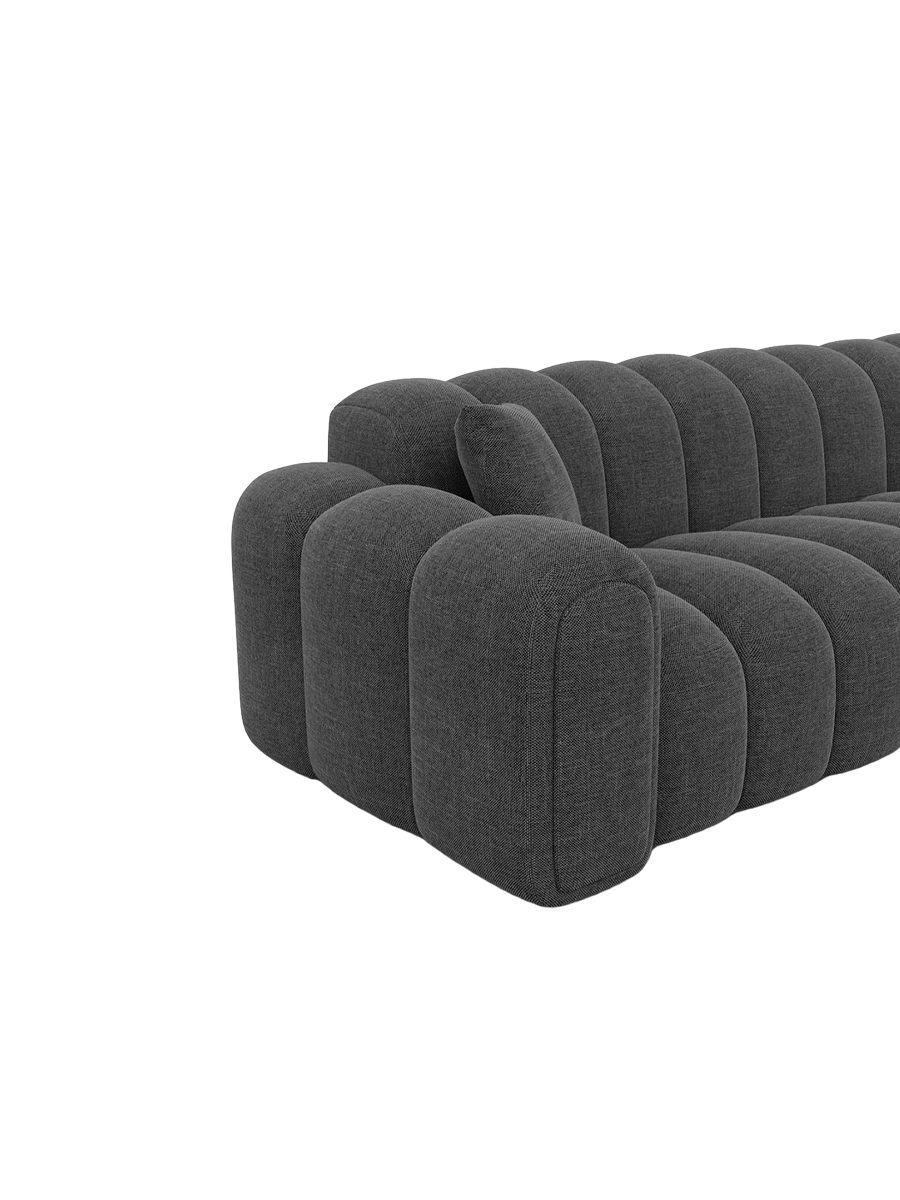 
4-Sitzer Design Ecksofa „Casamira“ mit Strukturstoff-Bezug - Strukturstoff Anthrazit / Eckteil links