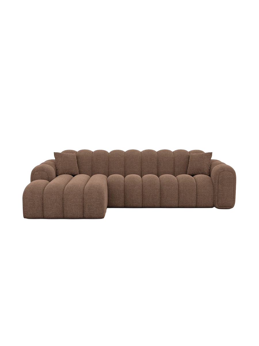 
4-Sitzer Design Ecksofa „Casamira“ mit Strukturstoff-Bezug - Strukturstoff Anthrazit / Eckteil links