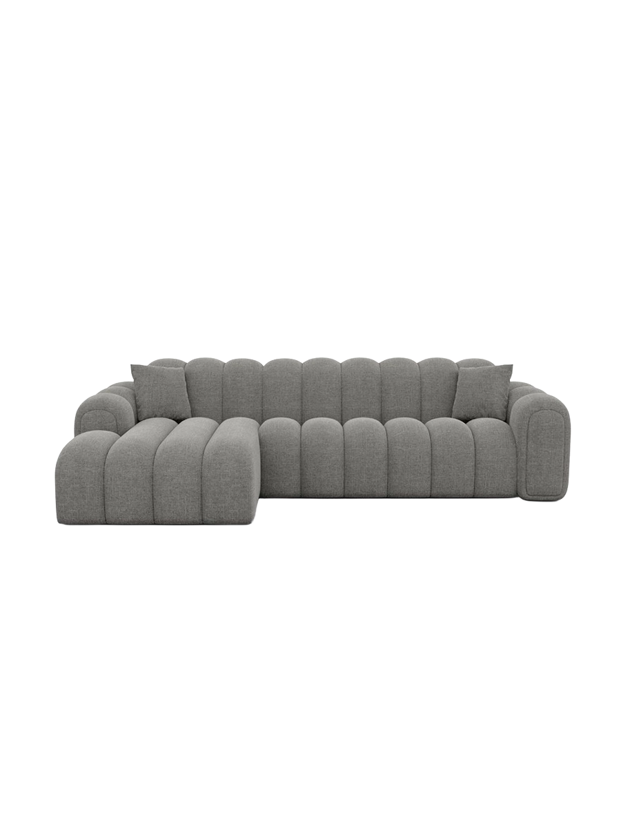 
4-Sitzer Design Ecksofa „Casamira“ mit Strukturstoff-Bezug - Strukturstoff Anthrazit / Eckteil links
