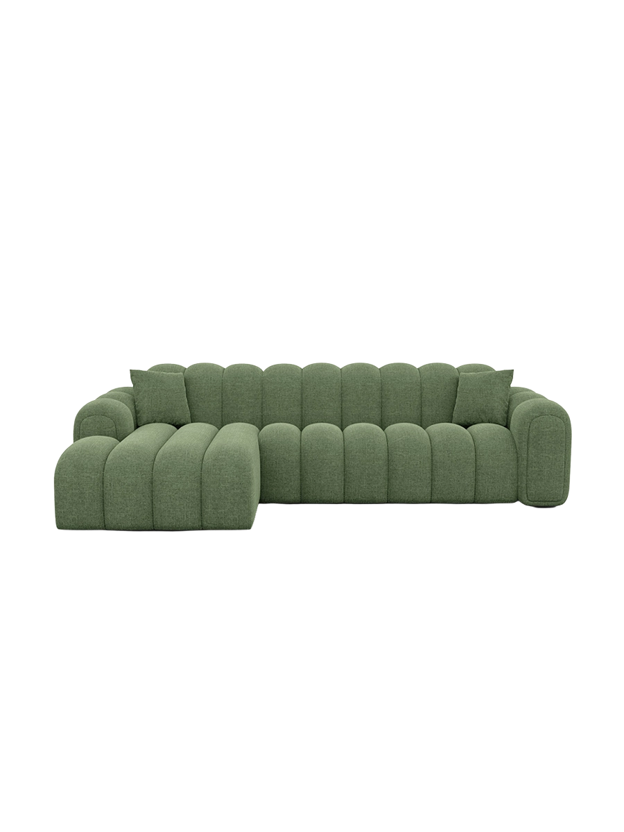 
4-Sitzer Design Ecksofa „Casamira“ mit Strukturstoff-Bezug - Strukturstoff Anthrazit / Eckteil links
