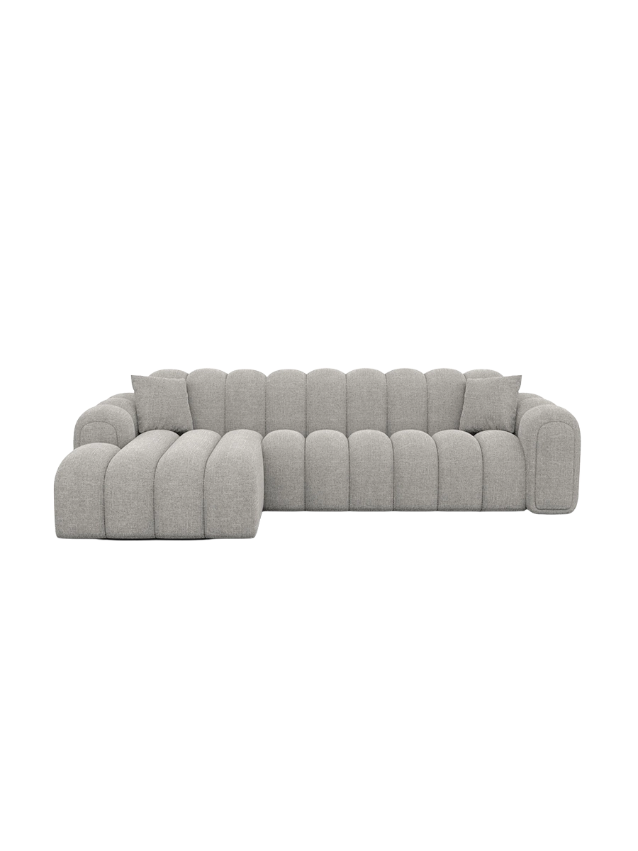 
4-Sitzer Design Ecksofa „Casamira“ mit Strukturstoff-Bezug - Strukturstoff Anthrazit / Eckteil links