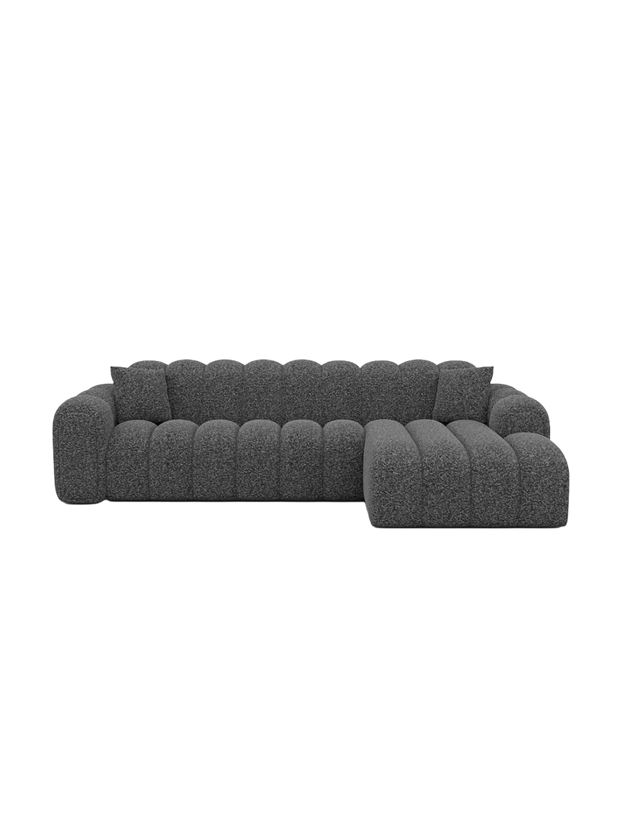 
4-Sitzer Design Ecksofa „Casamira“ mit Bouclé-Bezug - Bouclé Graphit / Eckteil links