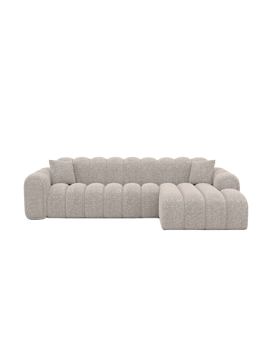 
4-Sitzer Design Ecksofa „Casamira“ mit Bouclé-Bezug - Bouclé Graphit / Eckteil links