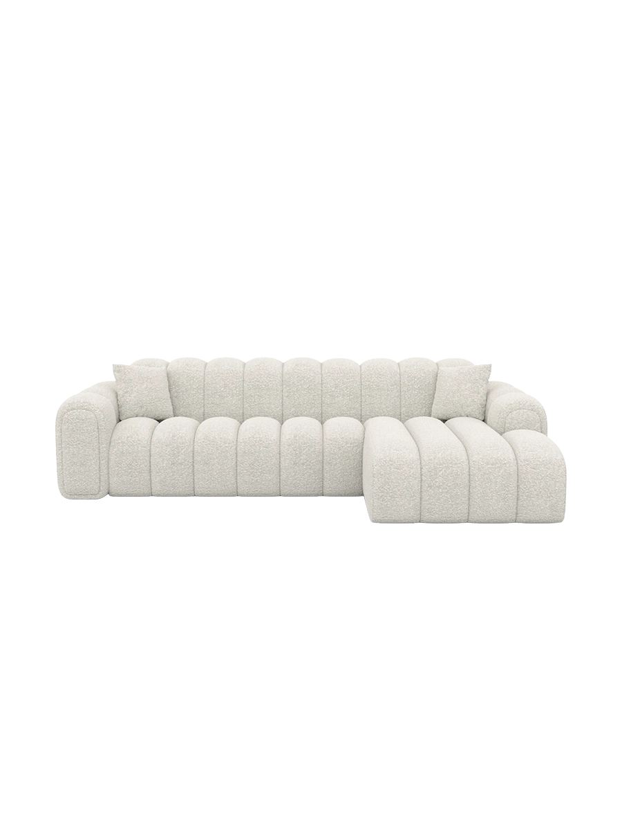 
4-Sitzer Design Ecksofa „Casamira“ mit Bouclé-Bezug - Bouclé Graphit / Eckteil links