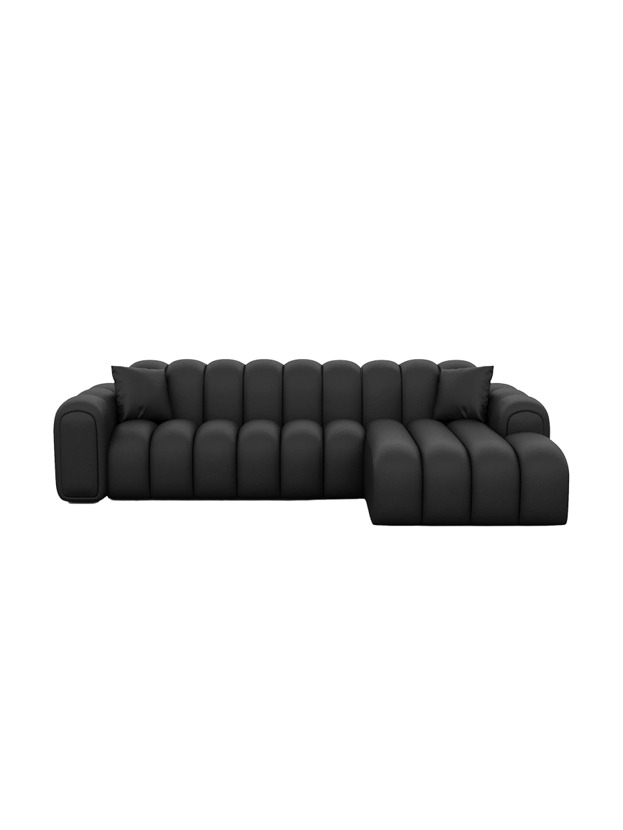 
4-Sitzer Design Echtleder Ecksofa „Casamira“ - Echtleder Beige / Eckteil links