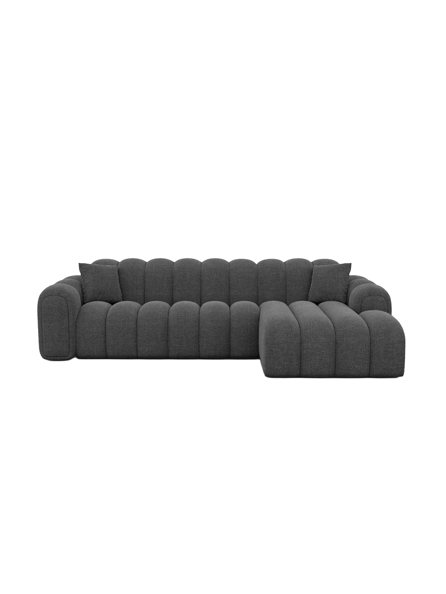 
4-Sitzer Design Ecksofa „Casamira“ mit Strukturstoff-Bezug - Strukturstoff Anthrazit / Eckteil links