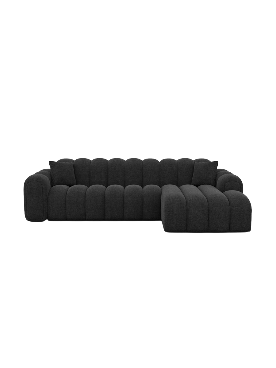 
4-Sitzer Design Ecksofa „Casamira“ mit Strukturstoff-Bezug - Strukturstoff Anthrazit / Eckteil links