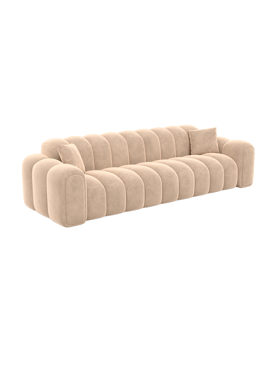 
4-Sitzer Design Sofa „Casamira“ mit Samtbezug - Samtbezug Beige
