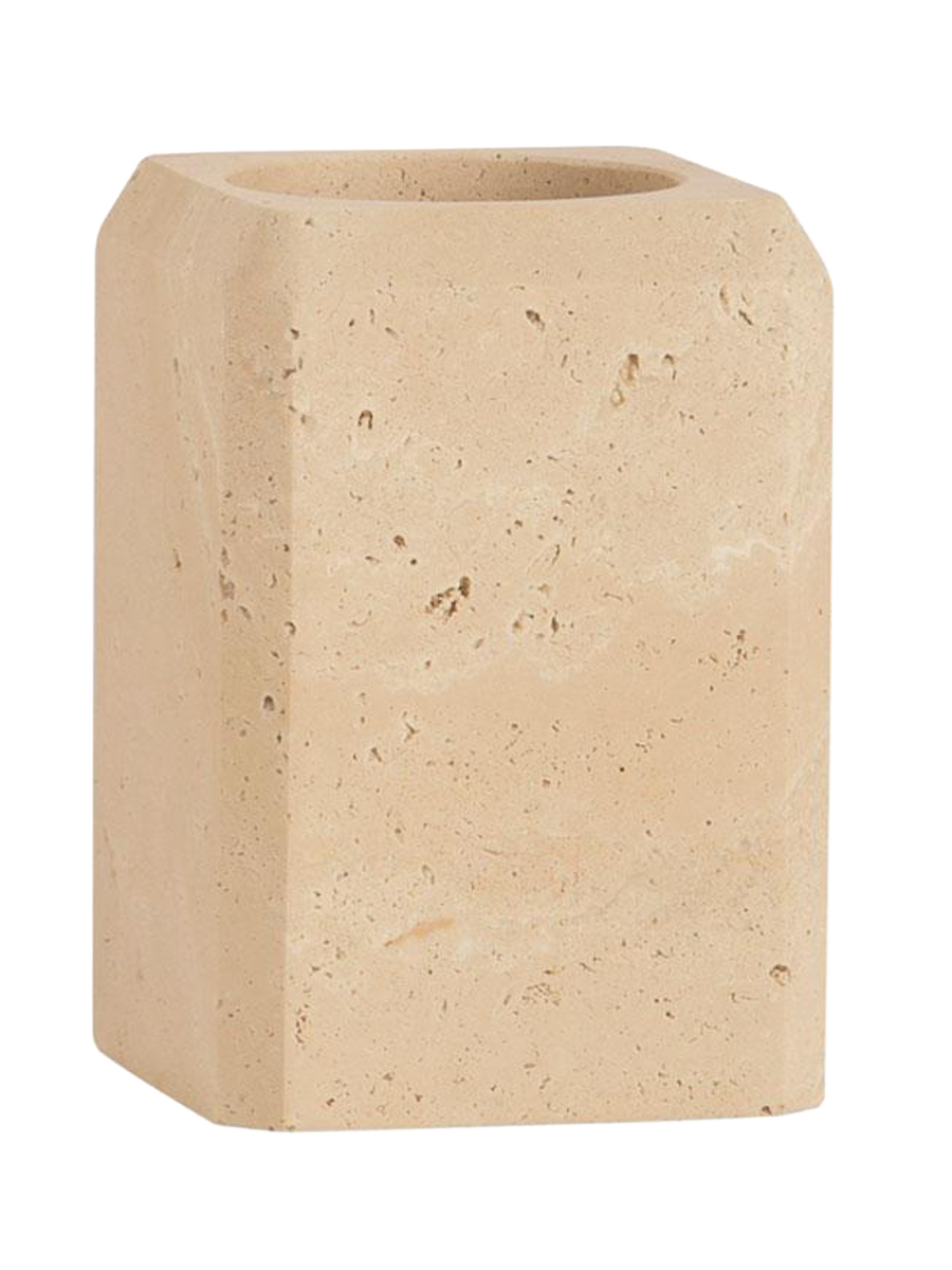 
Elegant Toothbrush Holder "Norah" Made of Travertine