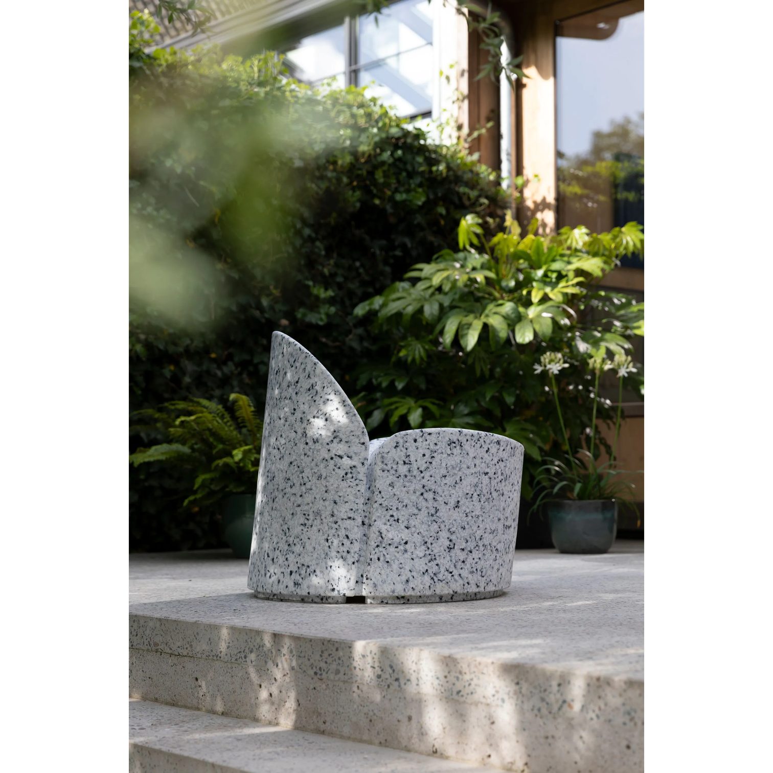 
"Bloom" Outdoor Lounge Chair - White Terrazzo