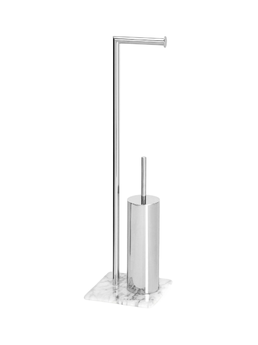 
Porte-papier toilette « Zara » avec brosse WC et socle en marbre