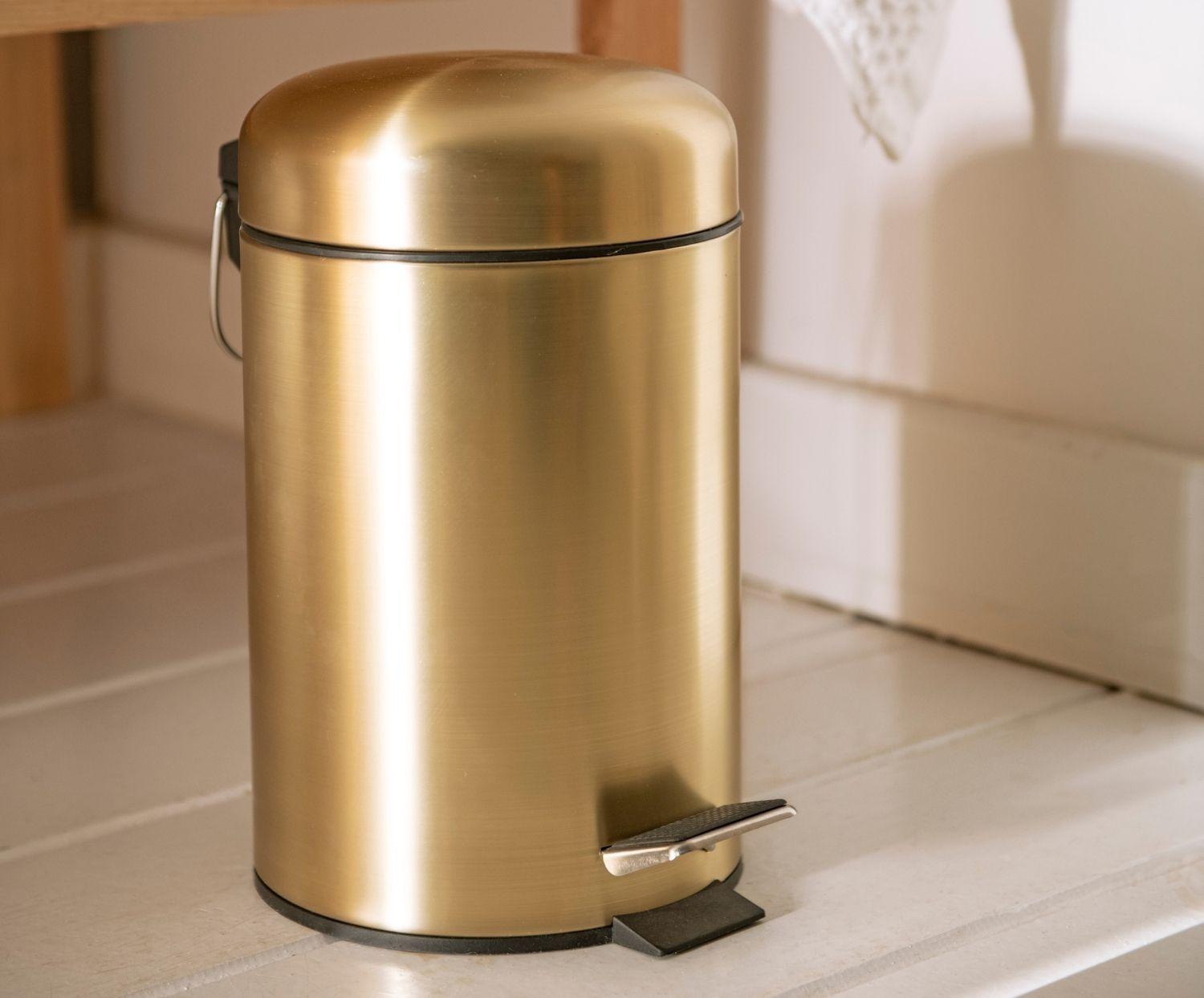 
Poubelle « Devoter » dorée en acier inoxydable