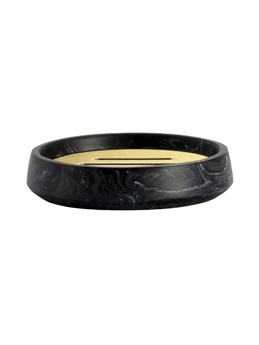 
Seifenschale „Nero“ mit Marmoroptik