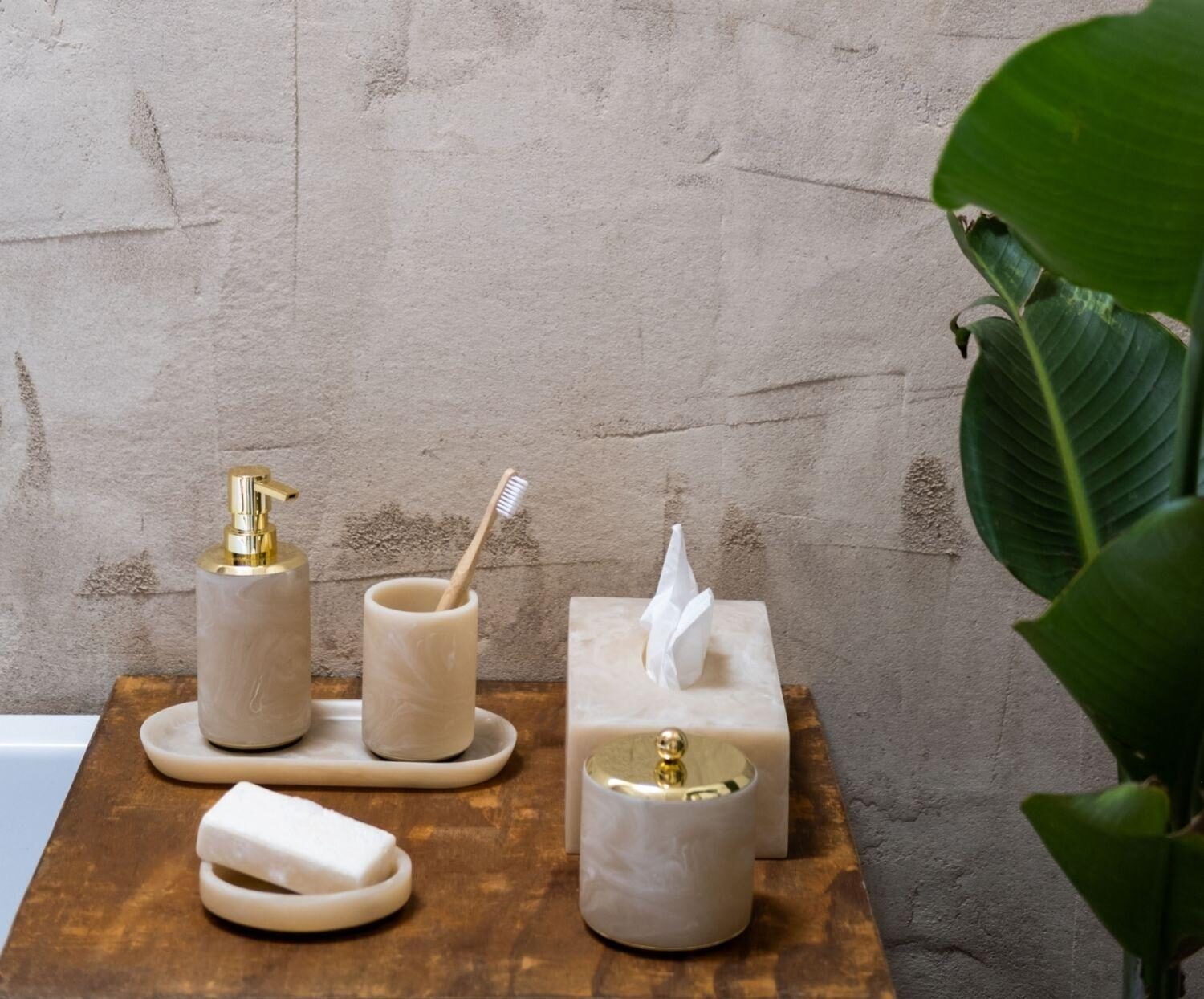 
"Luxxe" Storage Tin with Marble Look