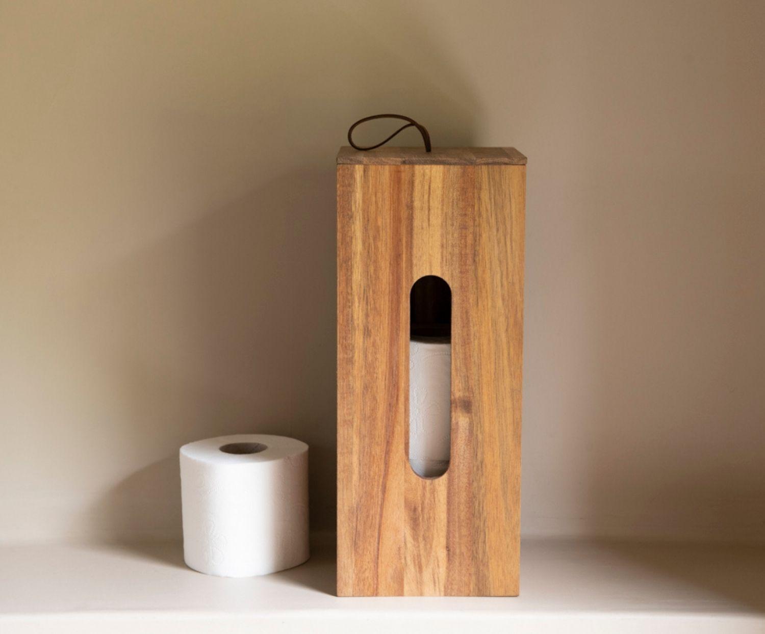 
Rangement papier toilette « Georg », acacia foncé