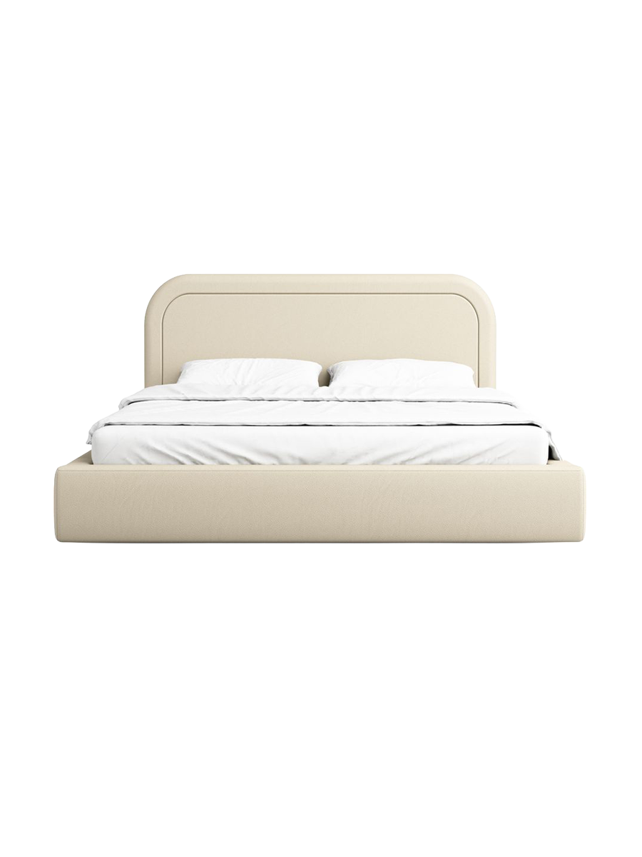 
Design Polsterbett „Masal“ mit Ablagefach, Kunstleder Beige - 140 x 200 cm
