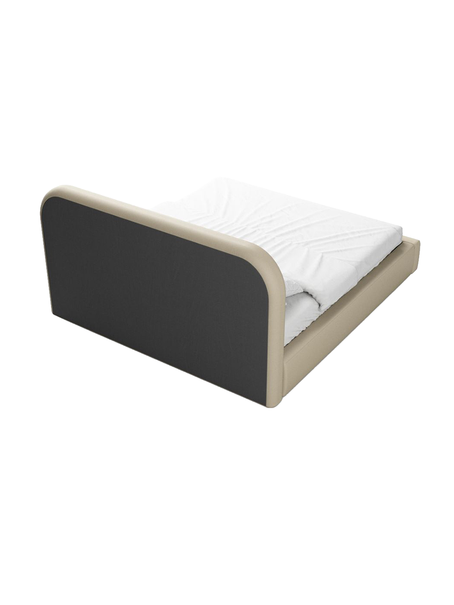 
Design Polsterbett „Masal“ mit Ablagefach, Kunstleder Beige - 140 x 200 cm