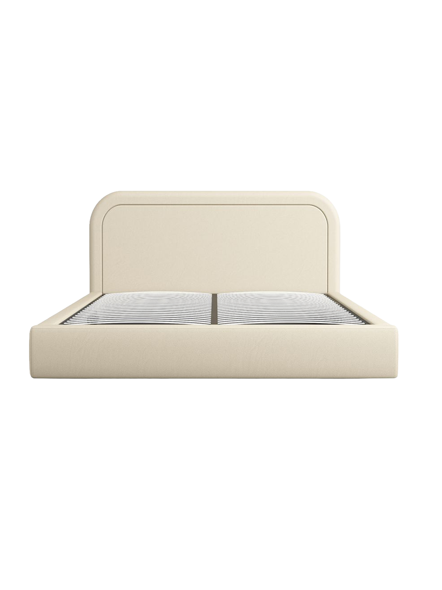 
Design Polsterbett „Masal“ mit Ablagefach, Kunstleder Beige - 140 x 200 cm