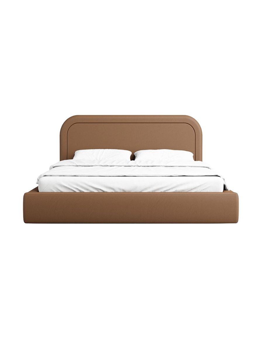 
Design Polsterbett „Masal“ mit Ablagefach, Kunstleder Choco Brown - 140 x 200 cm