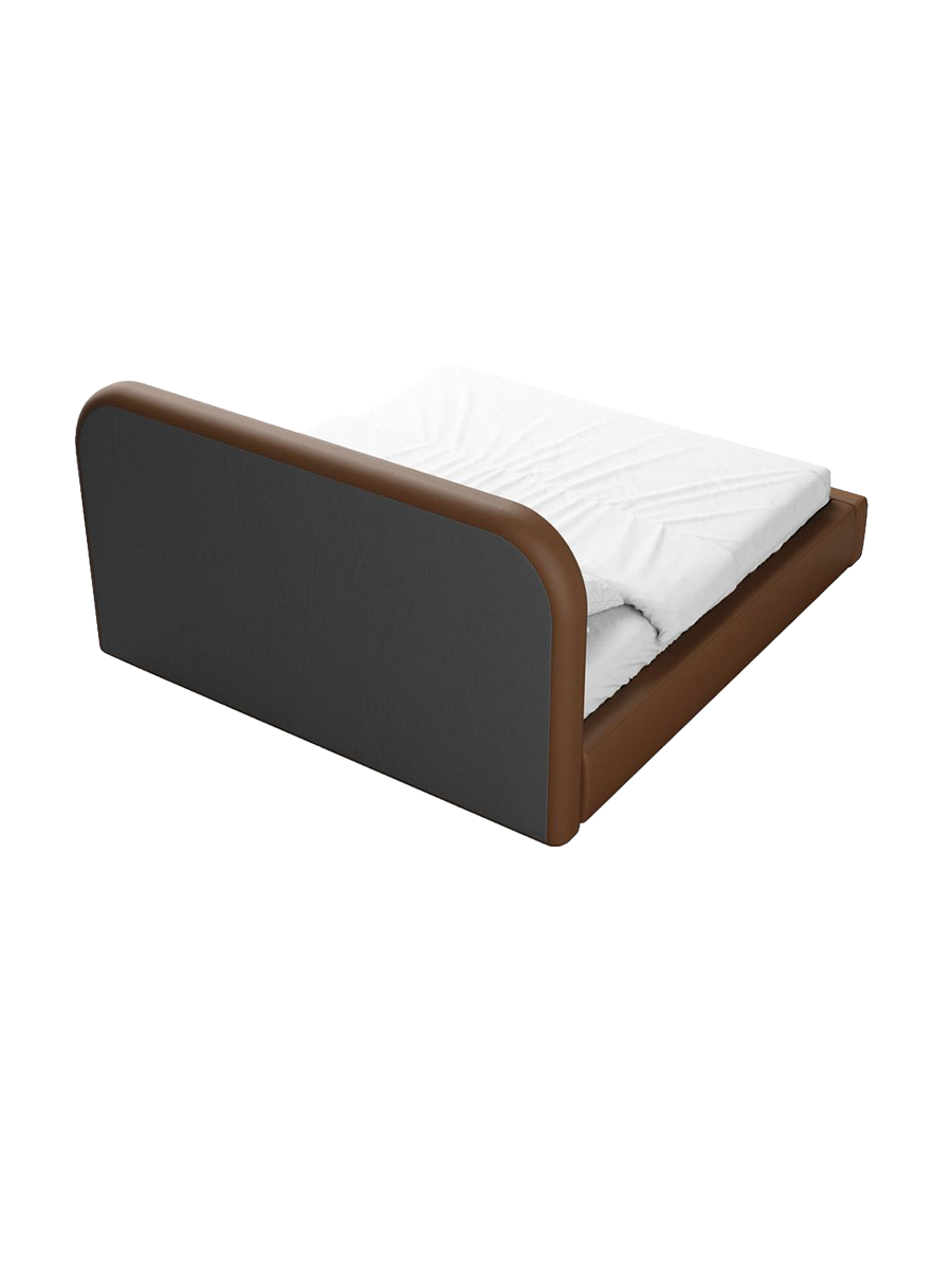 
Design Polsterbett „Masal“ mit Ablagefach, Kunstleder Choco Brown - 140 x 200 cm