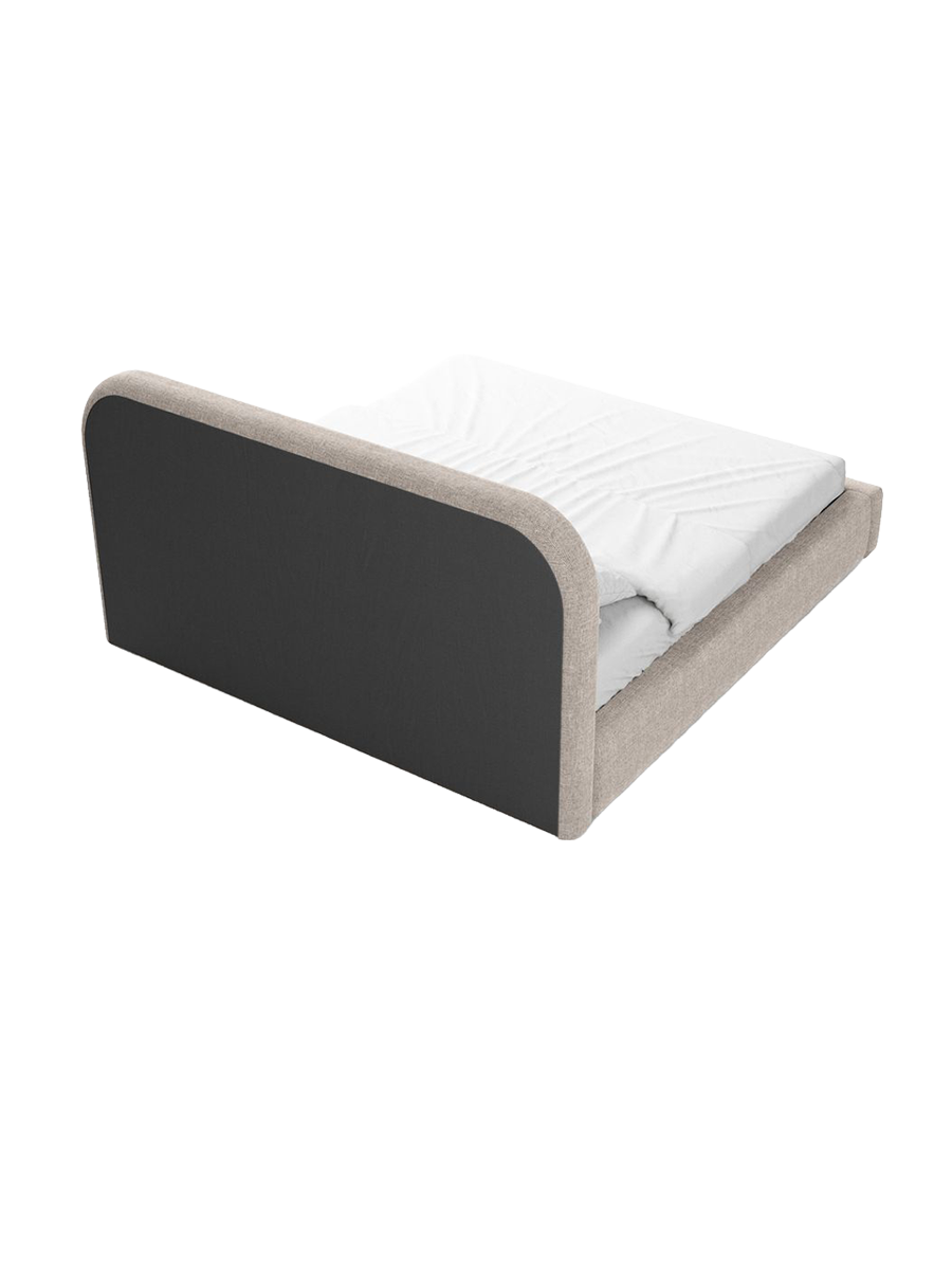 
Design Polsterbett „Masal“ mit Ablagefach, Webstoff Beige - 140 x 200 cm
