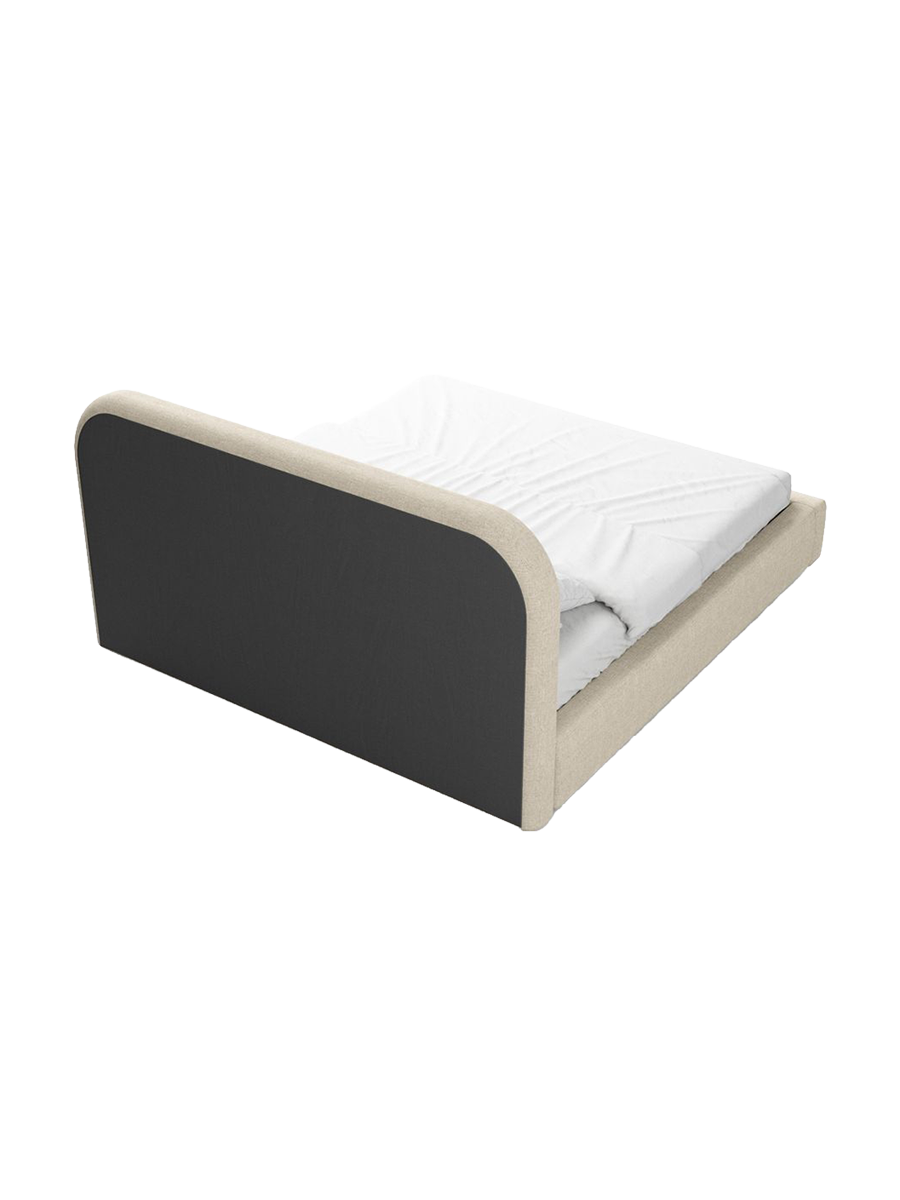 
Design Polsterbett „Masal“ mit Ablagefach, Webstoff Cream - 140 x 200 cm