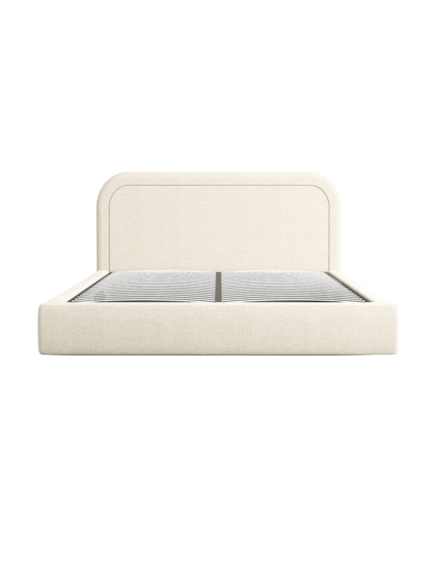 
Design Polsterbett „Masal“ mit Ablagefach, Webstoff Cream - 140 x 200 cm
