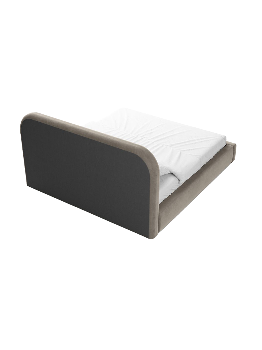 
Design Polsterbett „Masal“ mit Ablagefach, Samt Beige dunkel - 140 x 200 cm