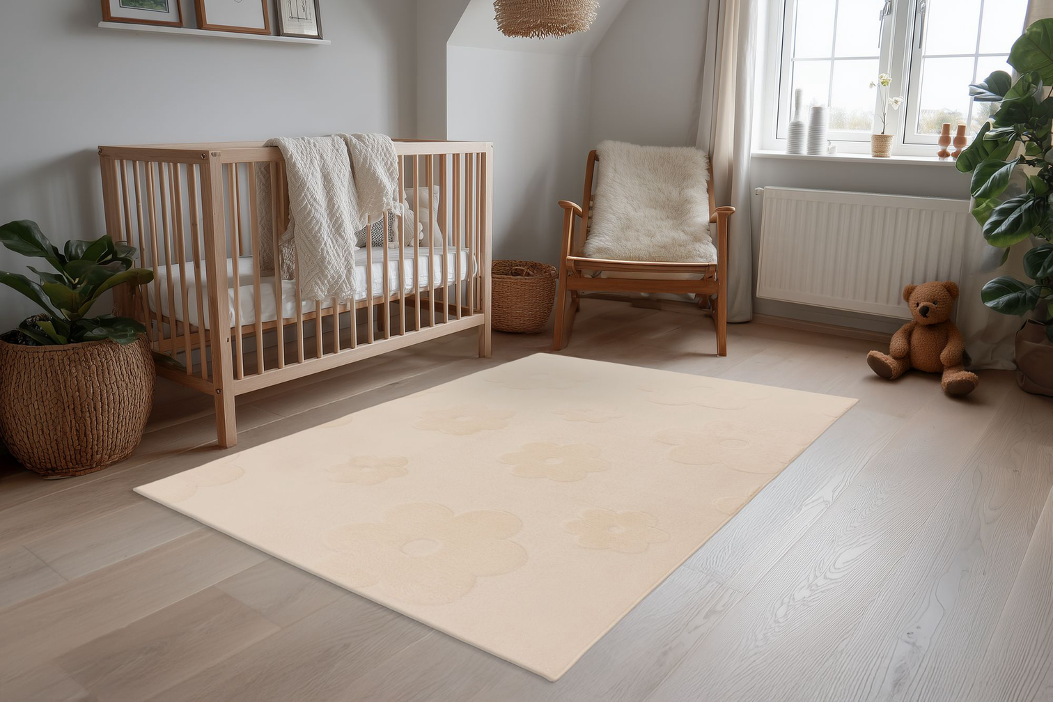
Tapis enfant lavable "Bambi 302" 120x170 cm - Beige - 120 x 170 cm