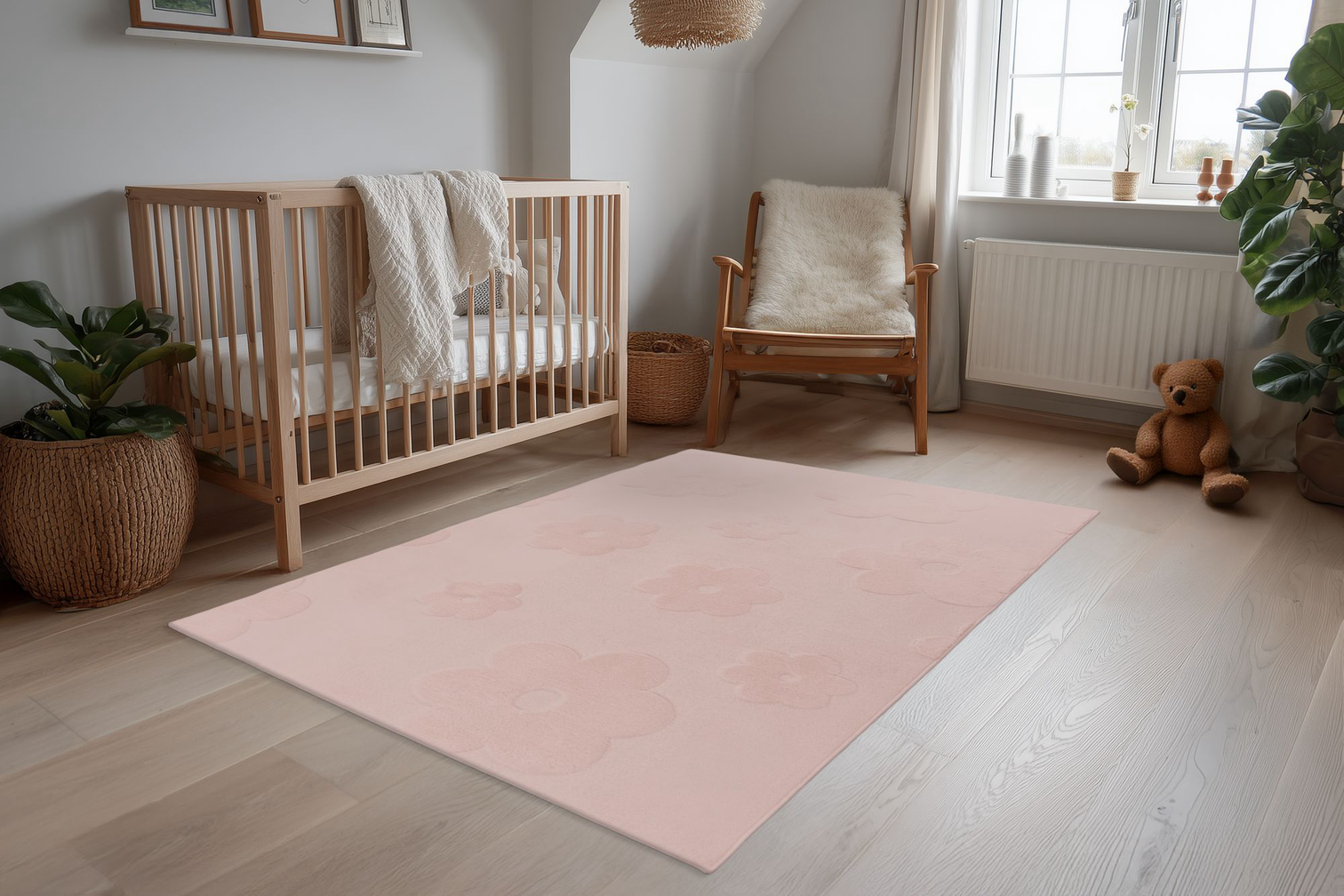 
Tapis enfant lavable "Bambi 302" 120x170 cm - Rose - 120 x 170 cm