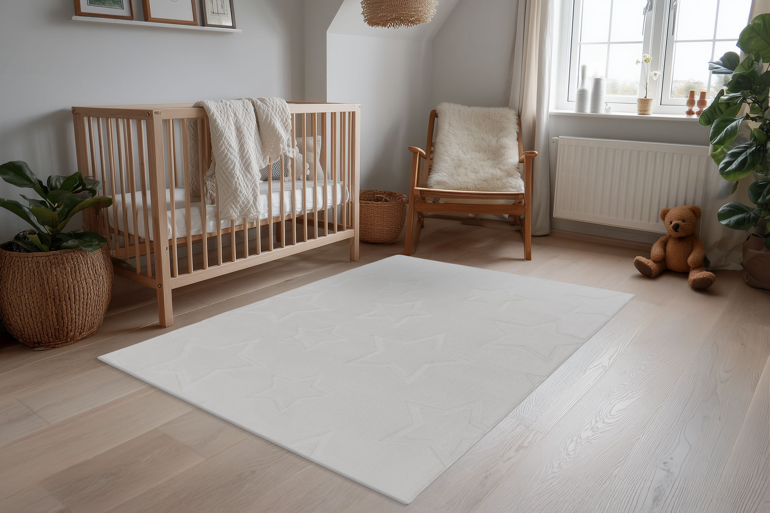 
Tapis enfant lavable « Bambi 304 » 120x170 cm - Argent - 120 x 170 cm