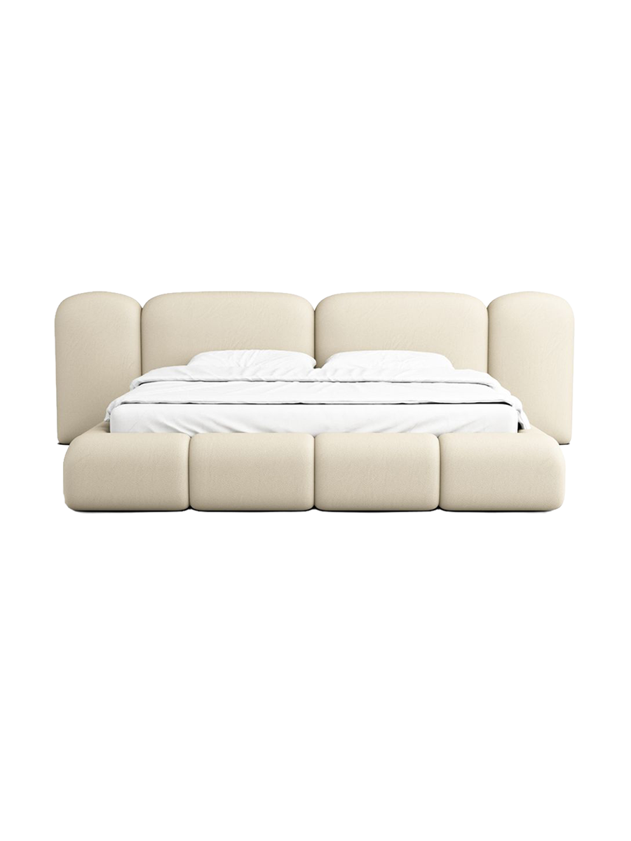 
Design Polsterbett „Salina“ mit Ablagefach, Kunstleder Beige - 140 x 200 cm