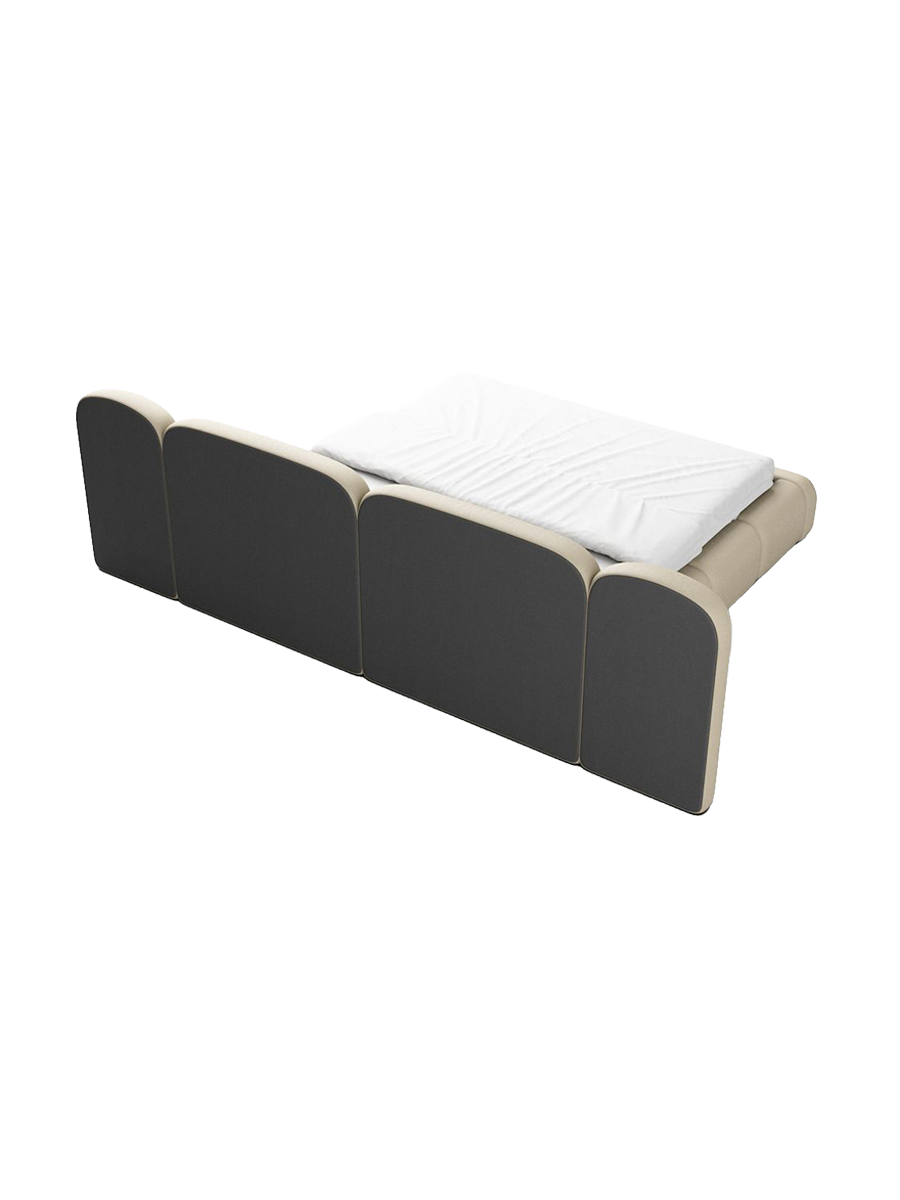 
Design Polsterbett „Salina“ mit Ablagefach, Kunstleder Beige - 140 x 200 cm