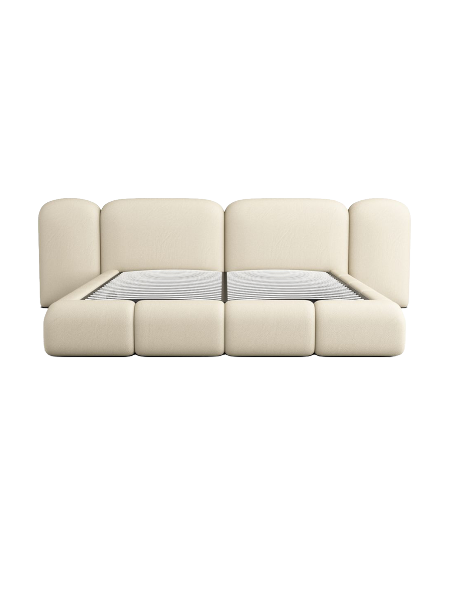 
Design Polsterbett „Salina“ mit Ablagefach, Kunstleder Beige - 140 x 200 cm