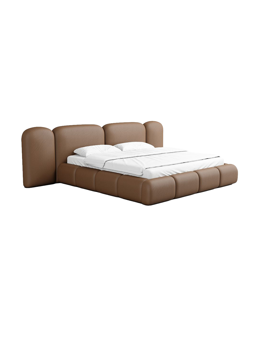 
Design Polsterbett „Salina“ mit Ablagefach, Kunstleder Choco Brown - 140 x 200 cm