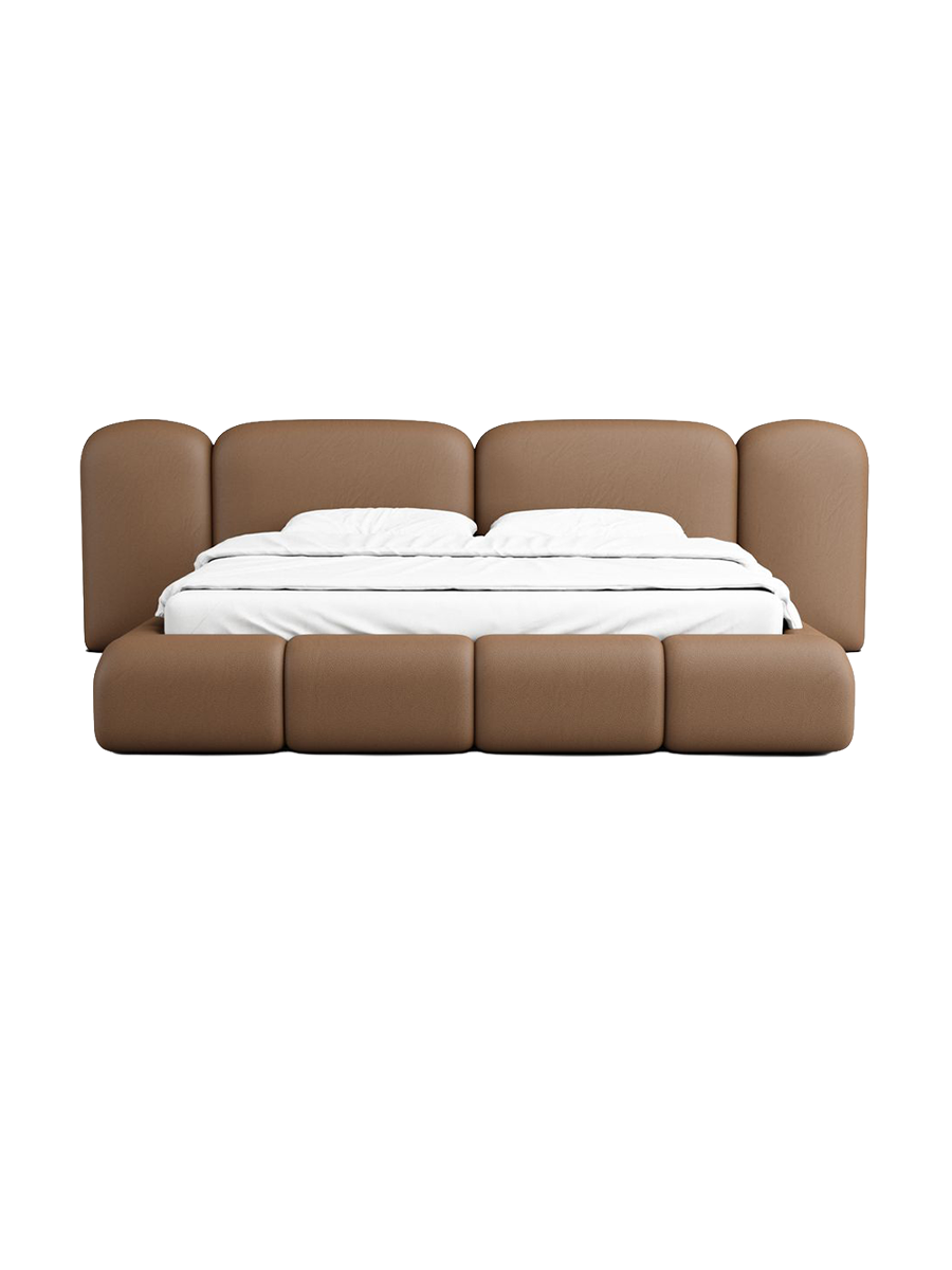 
Design Polsterbett „Salina“ mit Ablagefach, Kunstleder Choco Brown - 140 x 200 cm